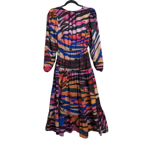 Willa Story Womens Fit & Flare Dress Multicolor Abstract Elastic Waist Midi XS - Picture 7 of 10